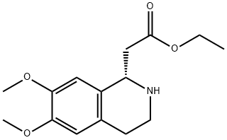 1-Isoquinolineacetic acid, 1,2,3,4-tetrahydro-6,7-dimethoxy-, ethyl ester, (1S)- 结构式