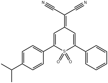 2-[2-[4-(1-甲基乙基)苯基]-1,1-二氧环-6-苯基-4H-噻喃-4-乙二烯]-丙二腈 结构式