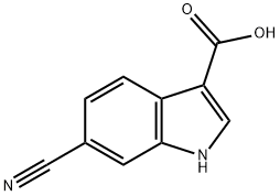6-氰基吲哚-3-甲酸 结构式