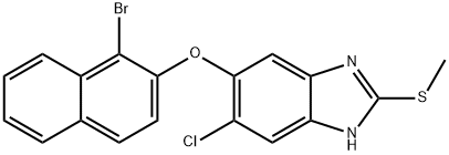 5-((1-Bromo-2-naphthalenyl)oxy)-6-chloro-2-(methylthio)-1H-benzimidazo le 结构式