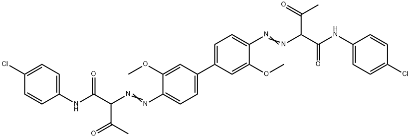 2,2'-[(3,3'-dimethoxy[1,1'-biphenyl]-4,4'-diyl)bis(azo)]bis[N-(4-chlorophenyl)-3-oxobutyramide] 结构式