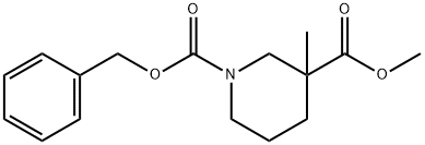 1-CBZ-3-甲基哌啶-3-甲酸甲酯 结构式