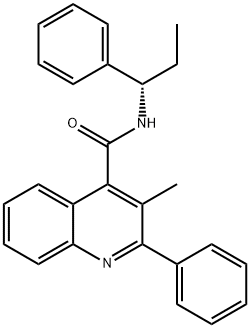 3-甲基-2-苯基-N-((1S)-1-苯基丙基)喹啉-4-甲酰胺 结构式