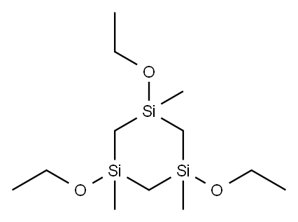 1,3,5-三甲基-1,3,5-三乙氧基-1,3,5-三硅代环己烷 结构式