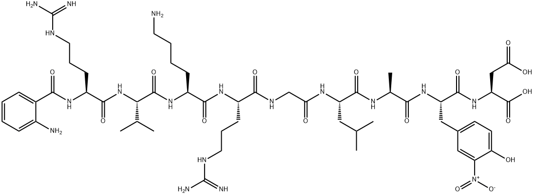 ABZ-ARG-VAL-LYS-ARG-GLY-LEU-ALA-M-NITRO-TYR-ASP-OH 结构式