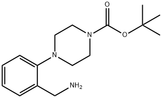 1-BOC-4-[2-(氨甲基)苯基]哌嗪 结构式