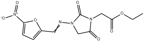 3-[(5-Nitrofurfurylidene)amino]-2,5-dioxo-1-imidazolidineacetic acid ethyl ester 结构式