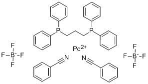 钯(II)[1,3-双(二苯基膦)丙烷]-双(腈)-二氟硼酸 结构式