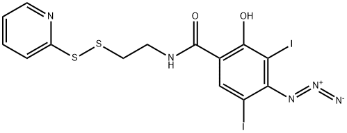 4-叠氮基-2-羟基-3,5-二碘-N-[2-(2-吡啶基二硫基)乙基]苯甲酰胺 结构式