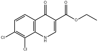 ETHYL 7,8-DICHLORO-1,4-DIHYDRO-4-OXOQUINOLINE-3-CARBOXYLATE 结构式