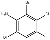 3-氯-2,6-二溴-4-氟苯胺 结构式