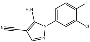 5-氨基-1-(3-氯-4-氟苯基)-4-氰基吡唑 结构式