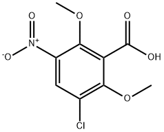 3-氯-2,6-二甲氧基-5-硝基苯甲酸 结构式