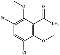 3-溴-5-氯-2,6-二甲氧基苯甲酰胺 结构式