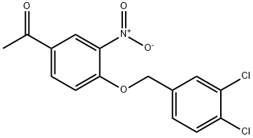 1-[4-[(3,4-二氯苄基)氧基]-3-硝基苯基]-1-乙酮 结构式