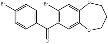 (8-BROMO-3,4-DIHYDRO-2H-1,5-BENZODIOXEPIN-7-YL)(4-BROMOPHENYL)METHANONE 结构式