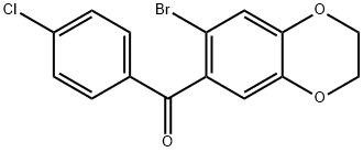 (7-溴-2,3-二氢苯并[B][1,4]二噁英-6-基)(4-氯苯基)甲酮 结构式