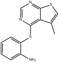 2-((5-甲基噻吩并[2,3-D]嘧啶-4-基)硫代)苯胺 结构式