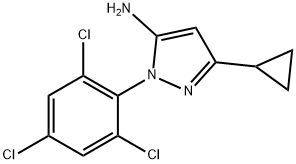 5-Amino-3-cyclopropyl-1-(2,4,6-trichlorophenyl)pyrazole 结构式
