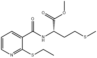 METHYL 2-([[2-(ETHYLTHIO)-3-PYRIDYL]CARBONYL]AMINO)-4-(METHYLTHIO)BUTANOATE 结构式