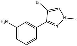 3-(4-溴-1-甲基-1H-吡唑-3-)苯胺 结构式