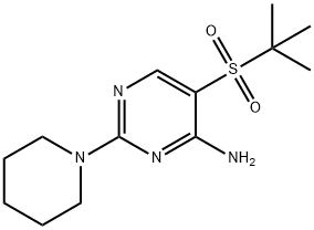 5-叔丁基磺酰基-2-哌啶并嘧啶-4-胺 结构式