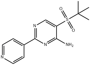 5-叔丁基磺酰基-2-(4-吡啶基)嘧啶-4-胺 结构式