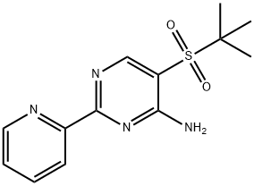 5-叔丁基磺酰基-2-(2-吡啶)嘧啶-4-胺 结构式