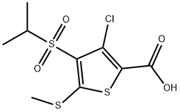 3-氯-4-(异丙磺酰基)-5-(甲基硫代)噻吩-2-羧酸 结构式