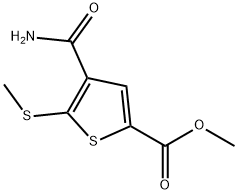 methyl 4-(aminocarbonyl)-5-(methylthio)thiophene-2-carboxylate 结构式