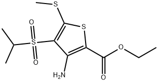 3-氨基-4-(异丙基磺酰基)-5-(甲硫基)噻吩-2-甲酸乙酯 结构式