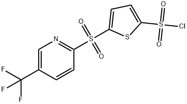 2-[5-(Trifluoromethyl)pyrid-2-ylsulphonyl]thiophene-5-sulphonyl chloride 结构式