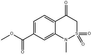3,4-二氢-2,2-二氧代-7-甲氧基羰基-1-甲基苯并[2,1-C]噻嗪-4-酮 结构式