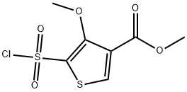 5-氯磺酰-4-甲氧基噻酚-3-羧酸甲酯 结构式