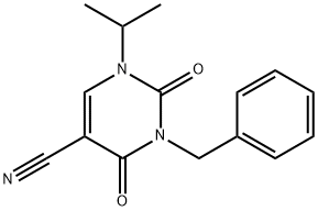 3-苄基-1-异丙基-2,4-二氧代-1,2,3,4-四氢嘧啶-5-甲腈 结构式