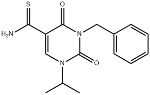 3-苄基-1-异丙基-2,4-二氧代-1,2,3,4-四氢嘧啶-5-碳硫酰胺 结构式