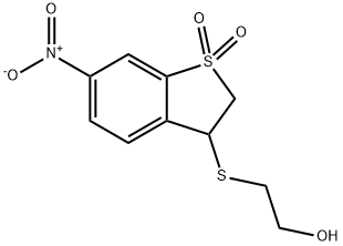 3-ó(2-羟乙基)硫代]-6-硝基-2,3-二氢-1H-1lambda~6~-苯并噻酚-1,1-二醇  结构式