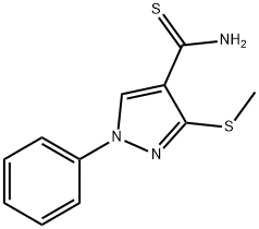 3-(METHYLTHIO)-1-PHENYL-1H-PYRAZOLE-4-CARBOTHIOAMIDE 结构式
