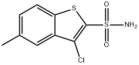 5-氯-3-甲基苯并(B)噻吩-2-磺酰胺 结构式