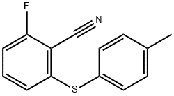 2-氟-6-(4-甲基苯硫基)苄腈 结构式