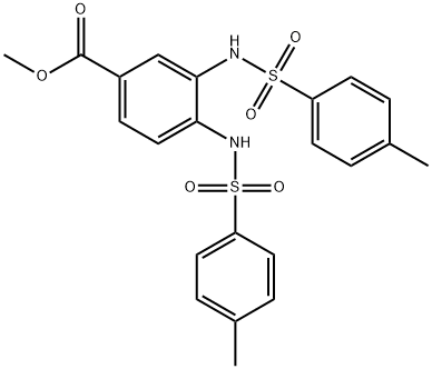 3,4-双[[(4-甲基苯基)磺酰基]氨基]苯甲酸甲酯 结构式