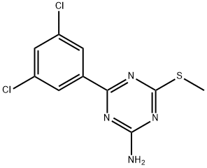 4-(3,5-二氯苯基)-6-硫代甲基-1,3,5-三嗪-2-胺 结构式