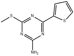 4-甲基硫代-6-(2-噻吩基)-1,3,5-三嗪-2-胺 结构式