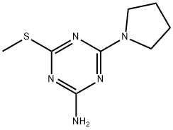 4-(METHYLTHIO)-6-TETRAHYDRO-1H-PYRROL-1-YL-1,3,5-TRIAZIN-2-AMINE 结构式