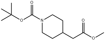 1-N-BOC-4-哌啶乙酸甲酯 结构式