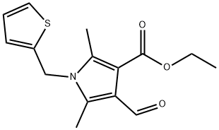 4-甲酰基-2,5-二甲基-1-(2-噻吩甲基)-1H-吡咯-3-羧酸乙酯 结构式