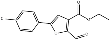 5-(4-氯苯基)-2-甲酰基-3--呋喃乙酯 结构式