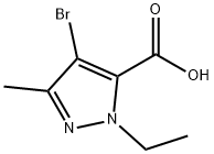 4-溴-1-乙基-3-甲基-1H-吡唑-5-羧酸 结构式