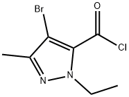 4-溴-1-乙基-3-甲基-1H-吡唑-5-羰酰氯 结构式