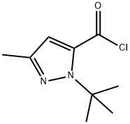 1-叔丁基-3-甲基-1H-吡唑-5-羰酰氯 结构式